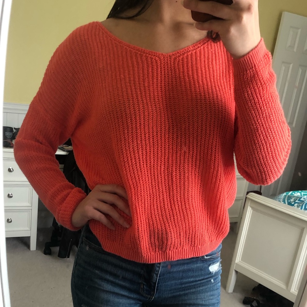 Coral Slouchy American Eagle Sweater